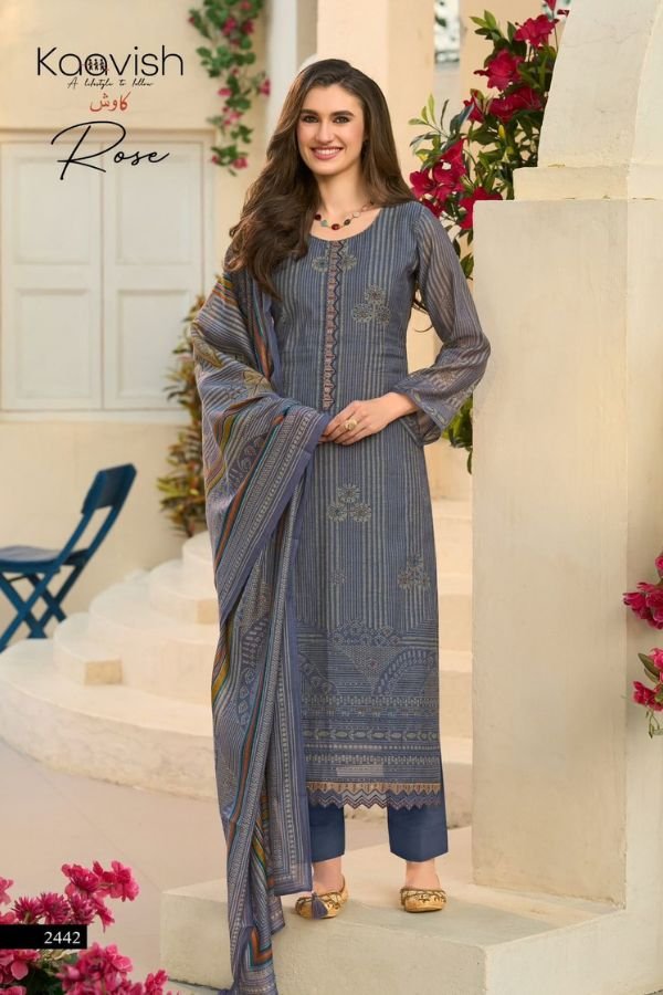 Kaavish Rose Mul Chanderi Ladies Suit 2442