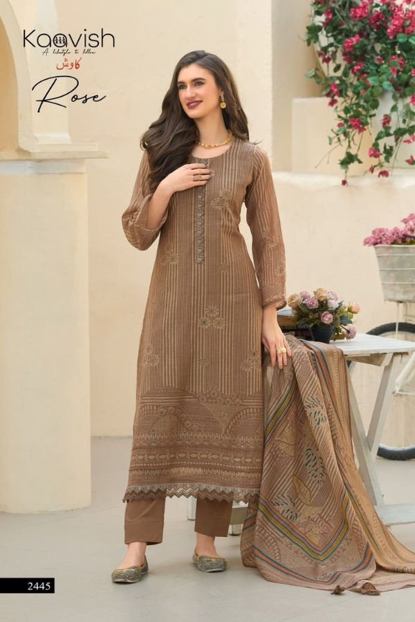 Kaavish Rose Mul Chanderi Ladies Suit 2445