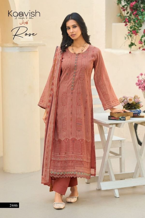 Kaavish Rose Mul Chanderi Ladies Suit 2446