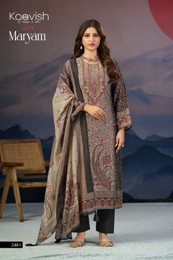Kaavish Trends Maryam Pure Linen Unstitched Suit 2481
