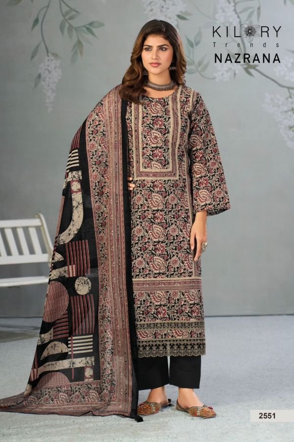 Kilory Trends Nazrana Pure Lawn Cotton Ladies Suit 2551