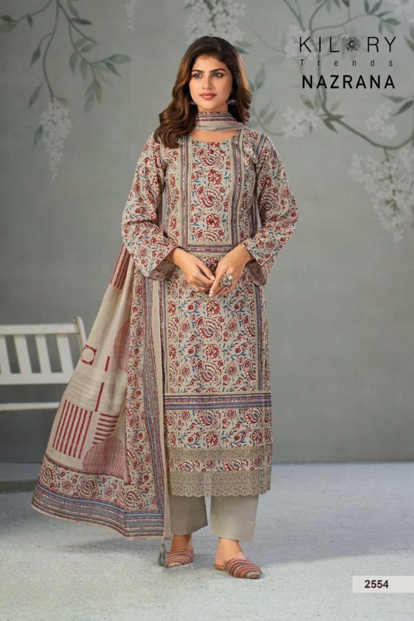 Kilory Trends Nazrana Pure Lawn Cotton Ladies Suit 2554