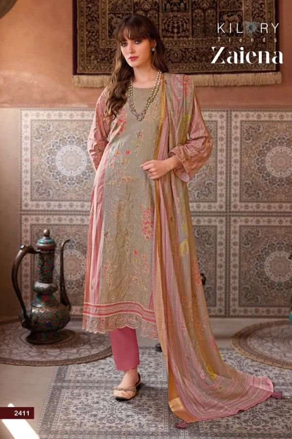 Kilory Trends Zaiena Pure Lawn Cotton Ladies Salwar Suit 2411