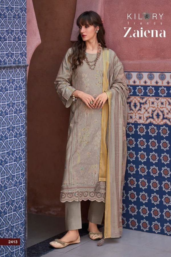 Kilory Trends Zaiena Pure Lawn Cotton Ladies Salwar Suit 2413