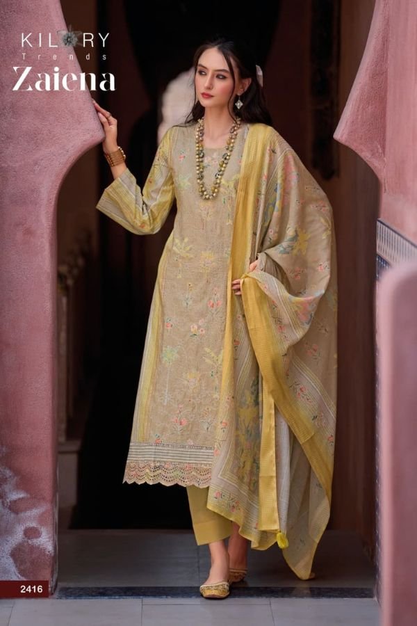 Kilory Trends Zaiena Pure Lawn Cotton Ladies Salwar Suit 2416