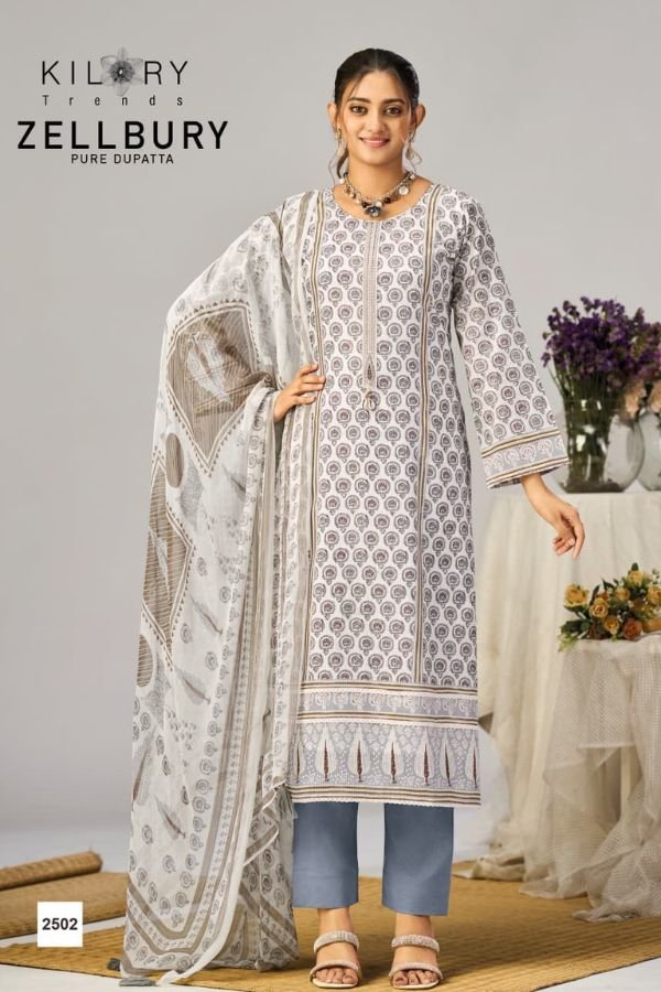 Kilory Trends Zellburi Lawn Cotton Ladies Salwar Suit 2502