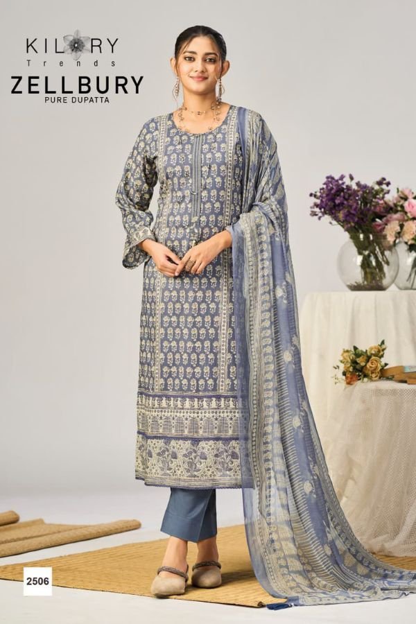 Kilory Trends Zellburi Lawn Cotton Ladies Salwar Suit 2502