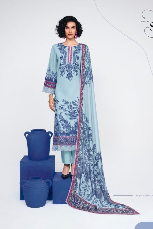 Kimora Fashion Sohni Indigo Linen Salwar Suit 684