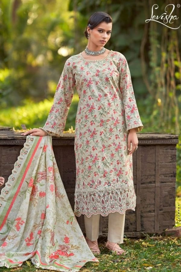 Levisha Chikankari Pure Lawn Cotton Ladies Suit 1005