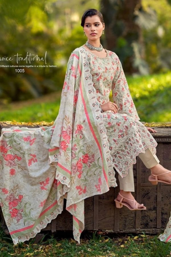 Levisha Chikankari Pure Lawn Cotton Ladies Suit 1005