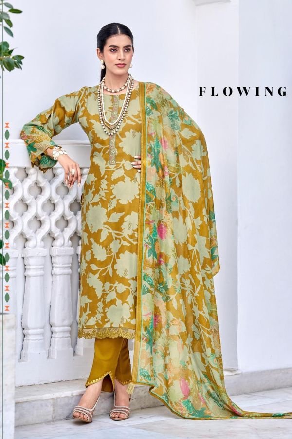 Mumtaz Arts Amelia Jam ladies Unstitched Suit 1004