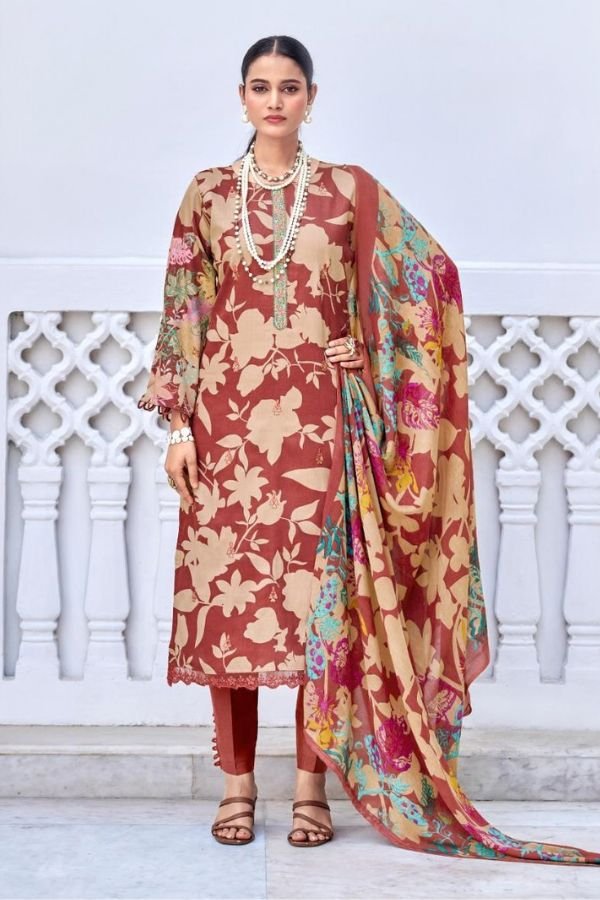 Mumtaz Arts Amelia Jam ladies Unstitched Suit 1005