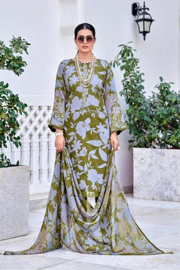 Mumtaz Arts Amelia Jam ladies Unstitched Suit 1006