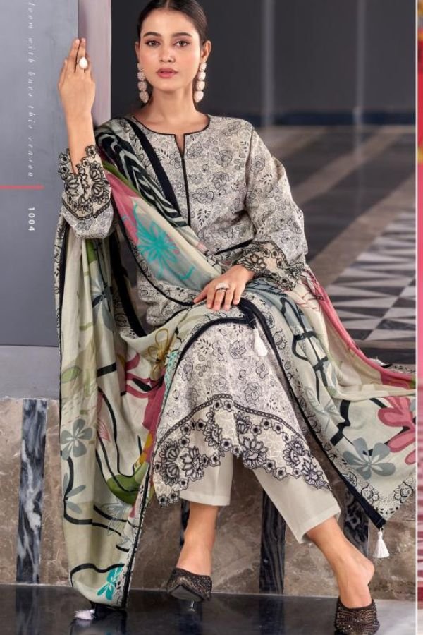 Mumtaz Arts Khwaab Jam ladies Unstitched Suits 1004