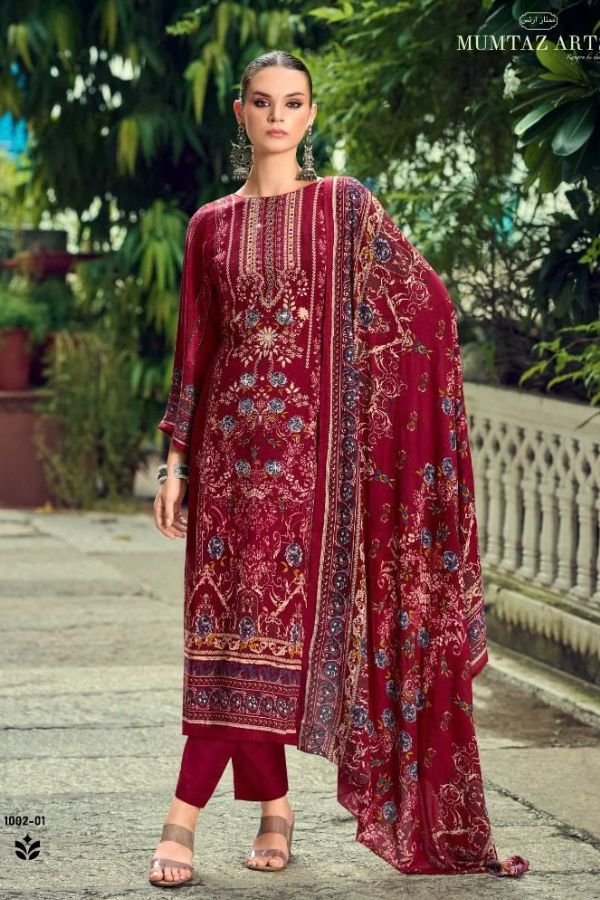 Mumtaz Arts Saanjh Rayon Ladies Unstitched Suit 1001-02
