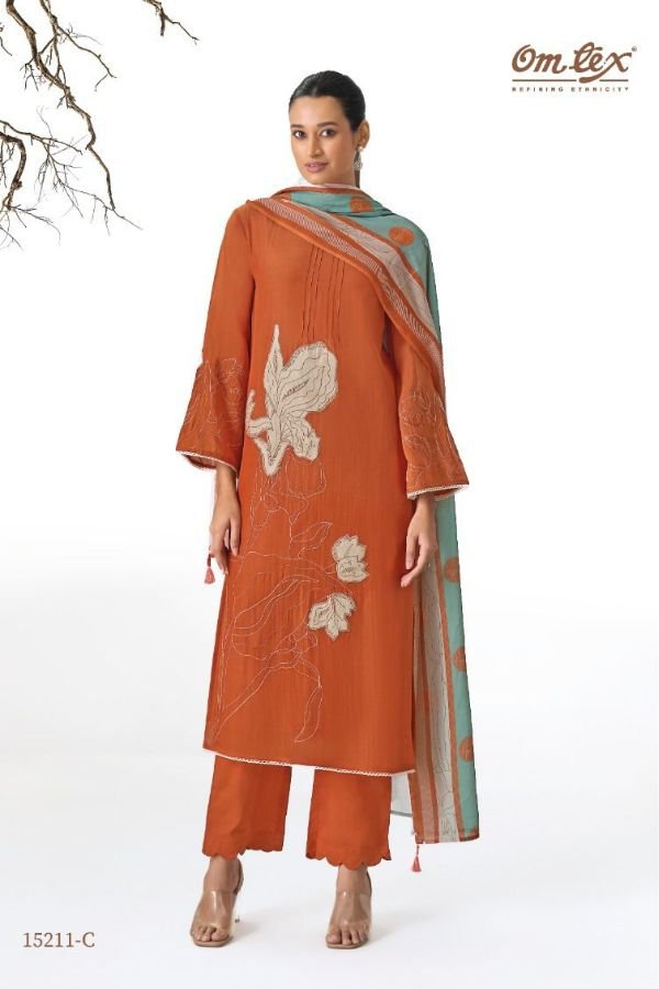 Omtex Mireya Mal Chanderi Silk Ladies Suit 15211-C