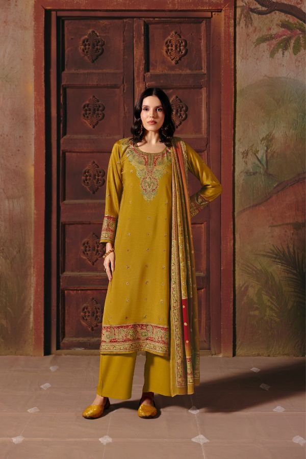 Rangati Prints Jamawar 2 Muslin Ladies Suit 1001