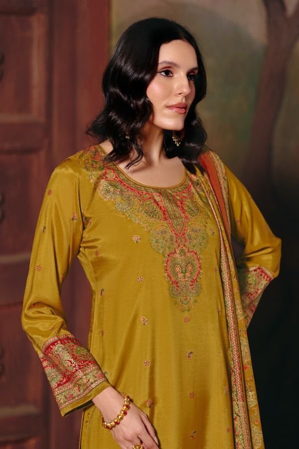Rangati Prints Jamawar 2 Muslin Ladies Suit 1001