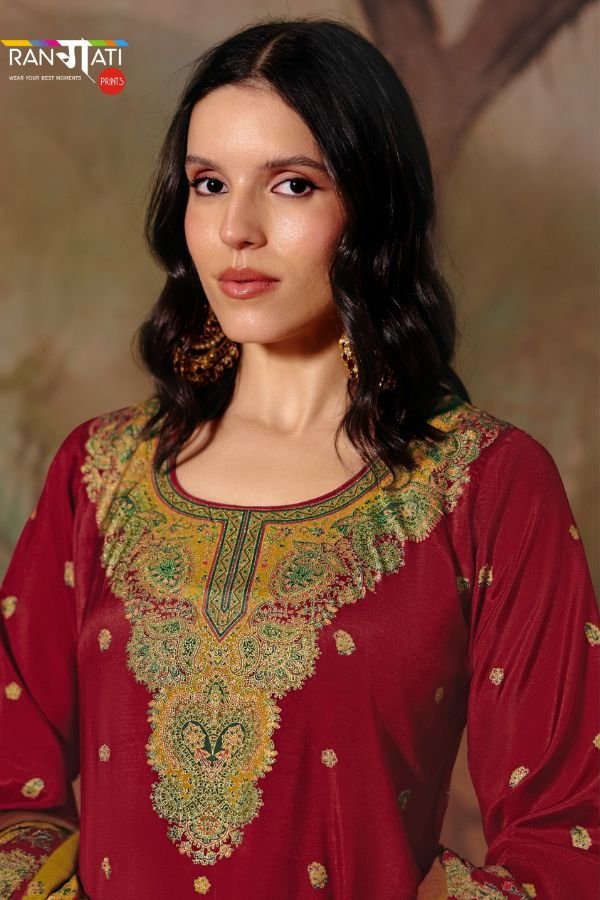 Rangati Prints Jamawar 2 Muslin Ladies Suit 1003