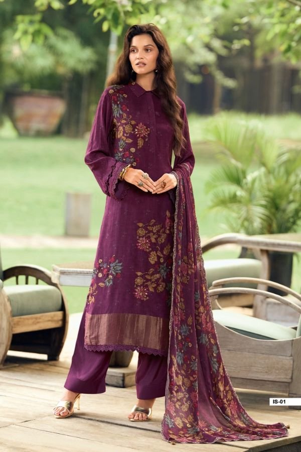 Varsha Fashion Ink Stories Muslin Ladies Salwar Suit IS-01
