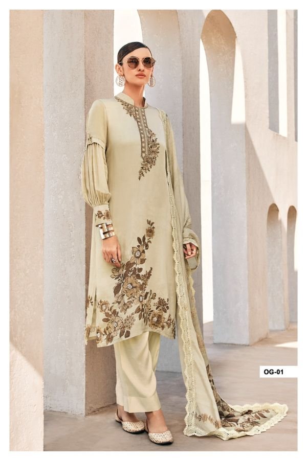 Varsha Fashion Omega Mal Chanderi Ladies Suit OG-01
