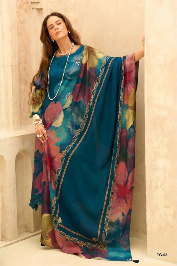 Varsha Fashion Touch of Gold Muslin Ladies Suit TG-02