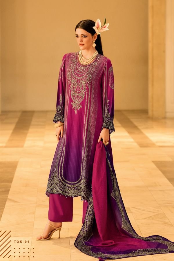 Varsha Fashion Two Of A Kind Vol 4 Muslin Ladies Suit TOK-01