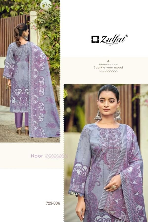 Zulfat Designer Studio Firdaus 2 Cotton Salwar Suit 723-004