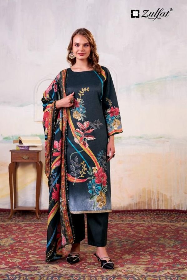 Zulfat Designer Studio Hayat Pure Jam Cotton Suit 681-003