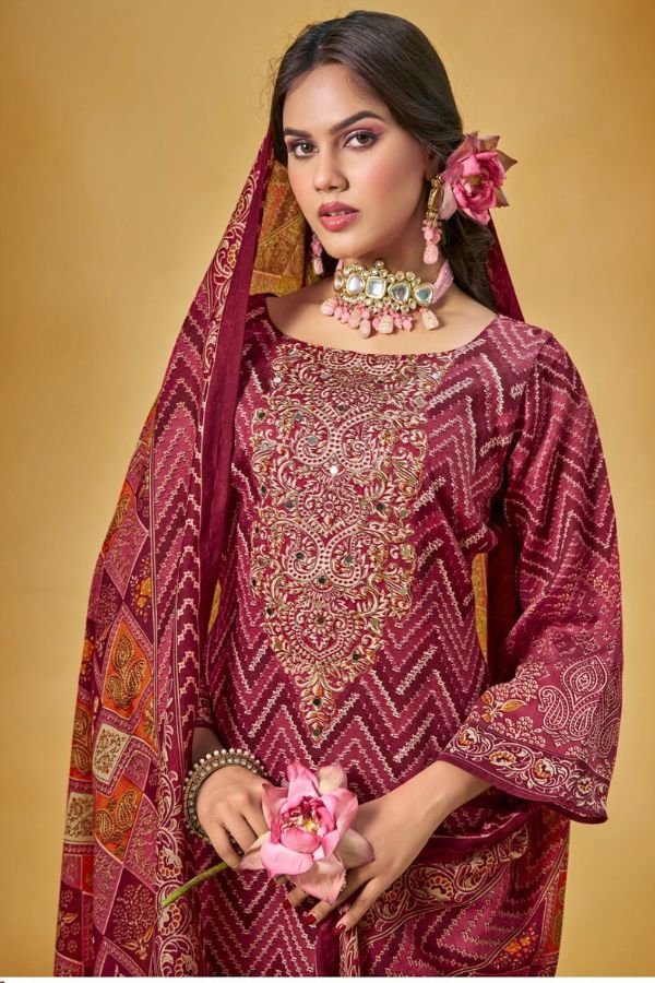 Zulfat Designer Studio Sajni 9 Pure Jam Cotton Suit 672-002