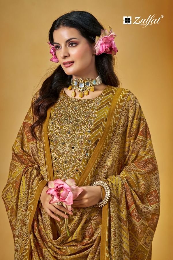 Zulfat Designer Studio Sajni 9 Pure Jam Cotton Suit 672-006