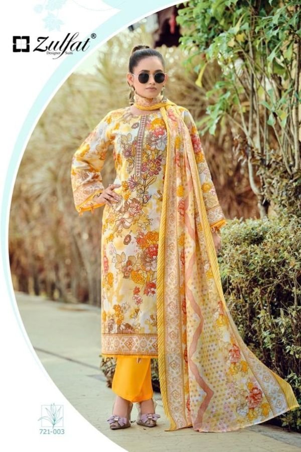 Zulfat Designer Studio Sana Safina 5 Cotton Suit 721-003