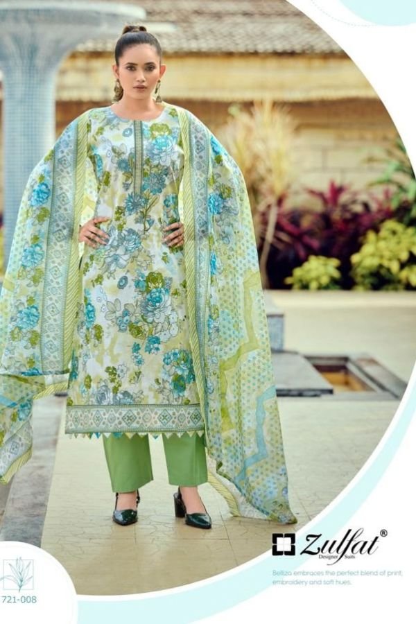 Zulfat Designer Studio Sana Safina 5 Cotton Suit 721-008