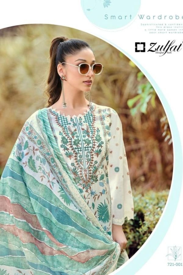 Zulfat Designer Studio Sana Safina 5 Cotton Suit 721-001