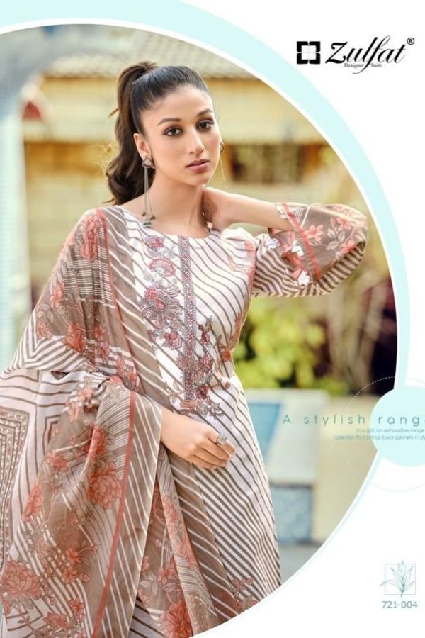 Zulfat Designer Studio Sana Safina 5 Cotton Suit 721-004