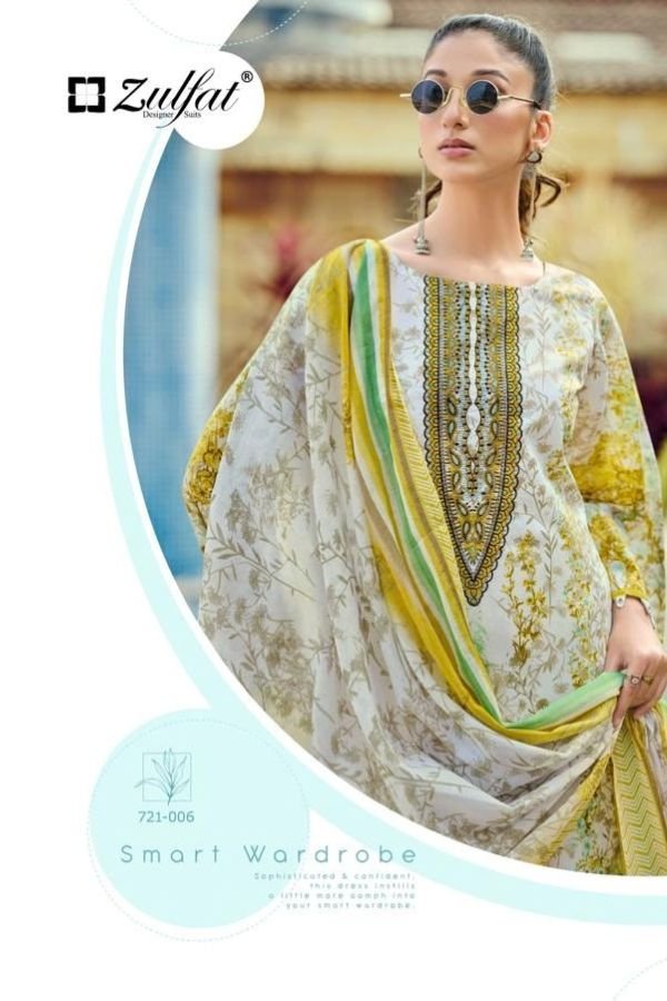 Zulfat Designer Studio Sana Safina 5 Cotton Suit 721-006