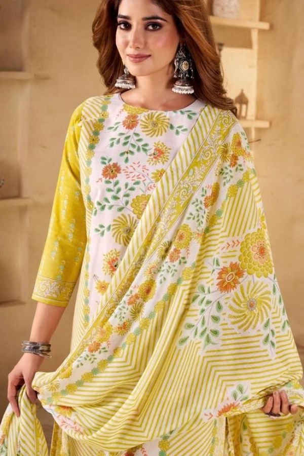 Zulfat Designer Studio Summer Shine 3 Pure Cotton Suit 666-002