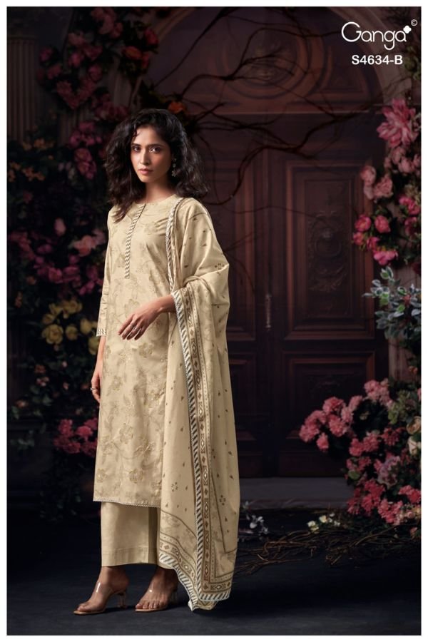 Ganga Fashion Aishael S4634 Premium Cotton Suit S4634-B