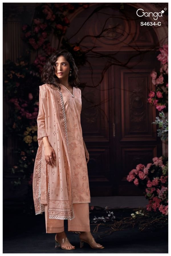 Ganga Fashion Aishael S4634 Premium Cotton Suit S4634-C