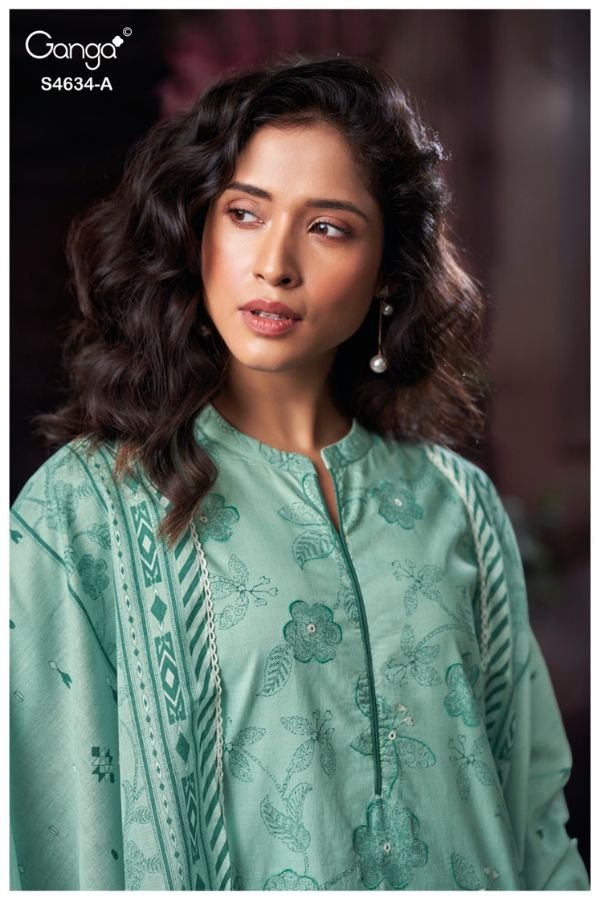 Ganga Fashion Aishael S4634 Premium Cotton Suit S4634-A