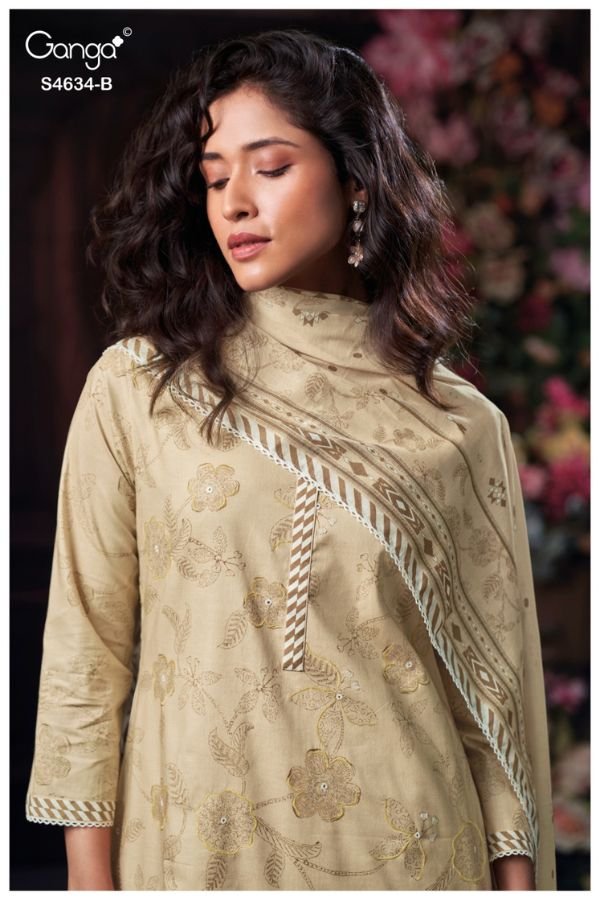 Ganga Fashion Aishael S4634 Premium Cotton Suit S4634-B