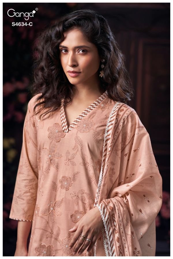Ganga Fashion Aishael S4634 Premium Cotton Suit S4634-C