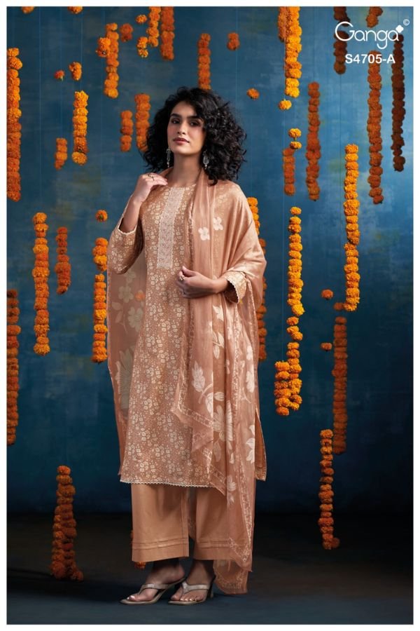 Ganga Fashion Athena S4705 Premium Cotton Suit S4705-A
