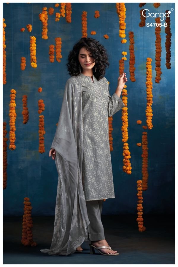 Ganga Fashion Athena S4705 Premium Cotton Suit S4705-B