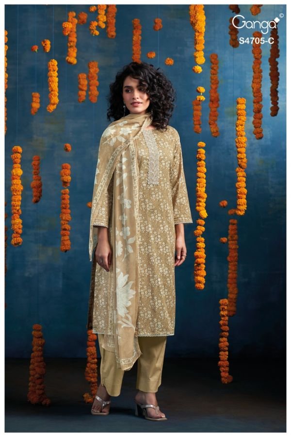 Ganga Fashion Athena S4705 Premium Cotton Suit S4705-C
