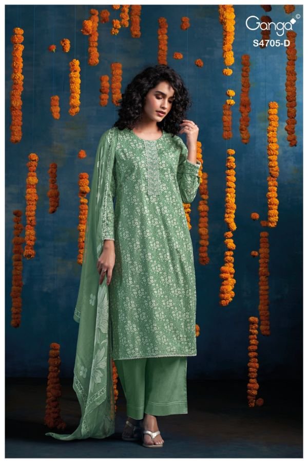 Ganga Fashion Athena S4705 Premium Cotton Suit S4705-D