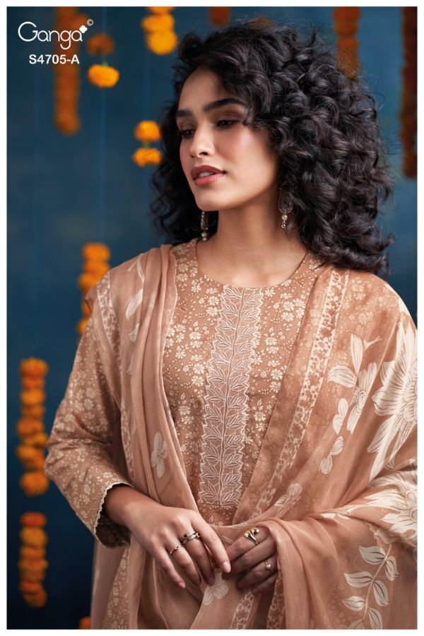 Ganga Fashion Athena S4705 Premium Cotton Suit S4705-A