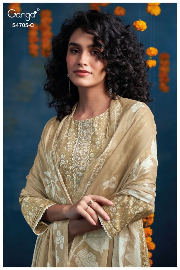 Ganga Fashion Athena S4705 Premium Cotton Suit S4705-C