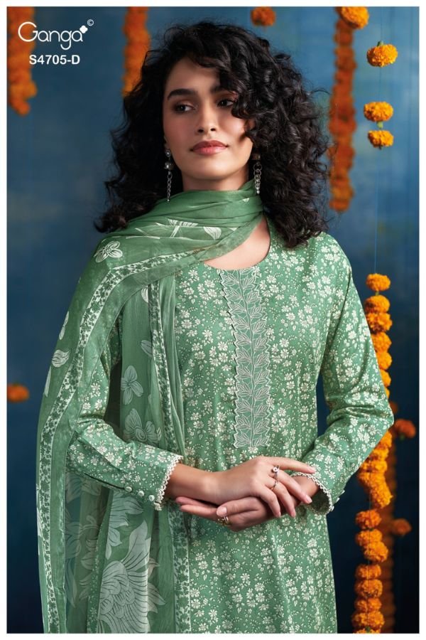 Ganga Fashion Athena S4705 Premium Cotton Suit S4705-D