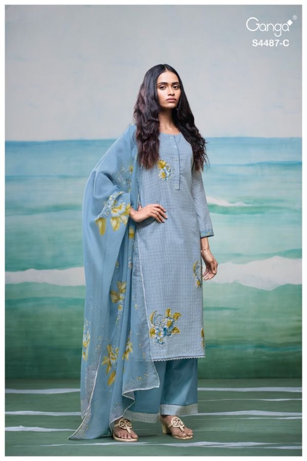 Ganga Fashion Belvya S4487 Premium Cotton Suit S4487-C